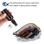 2oz Amber Glass Spray Bottles for Essential Oils, Set of 3 | Small, Travel, Mini, Empty, Fine Mist, for Facial, Cosmetic, Perfume, Hair Care, Room, Refillable, Leakproof, UV protection