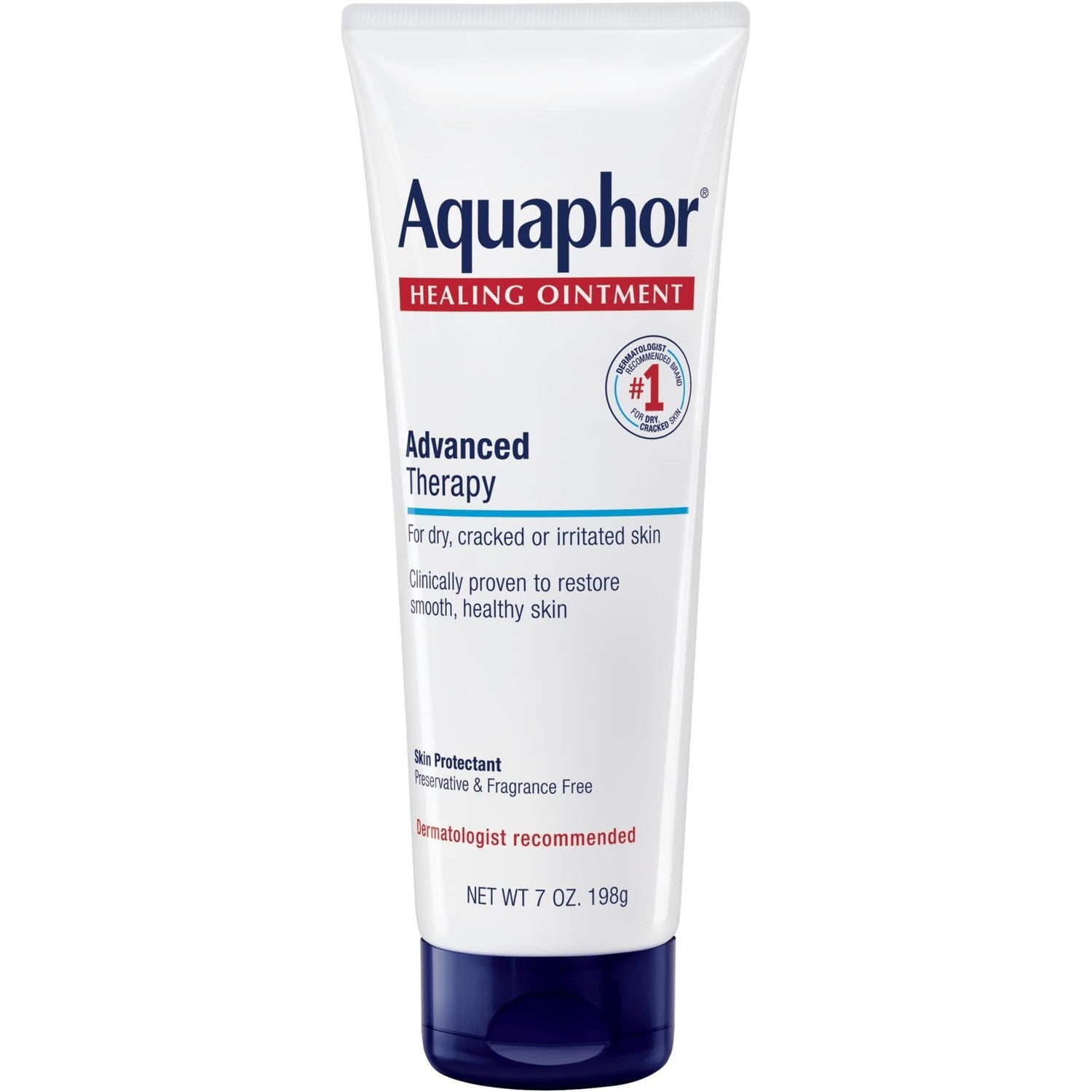 Aquaphor Advanced Therapy Healing Ointment, Skin Protectant, 7 OZ | Clinically Proven Skin Protectant Moisturizer for Cracked, Irritated or Dry Skin Relief, Dye and Fragrance Free