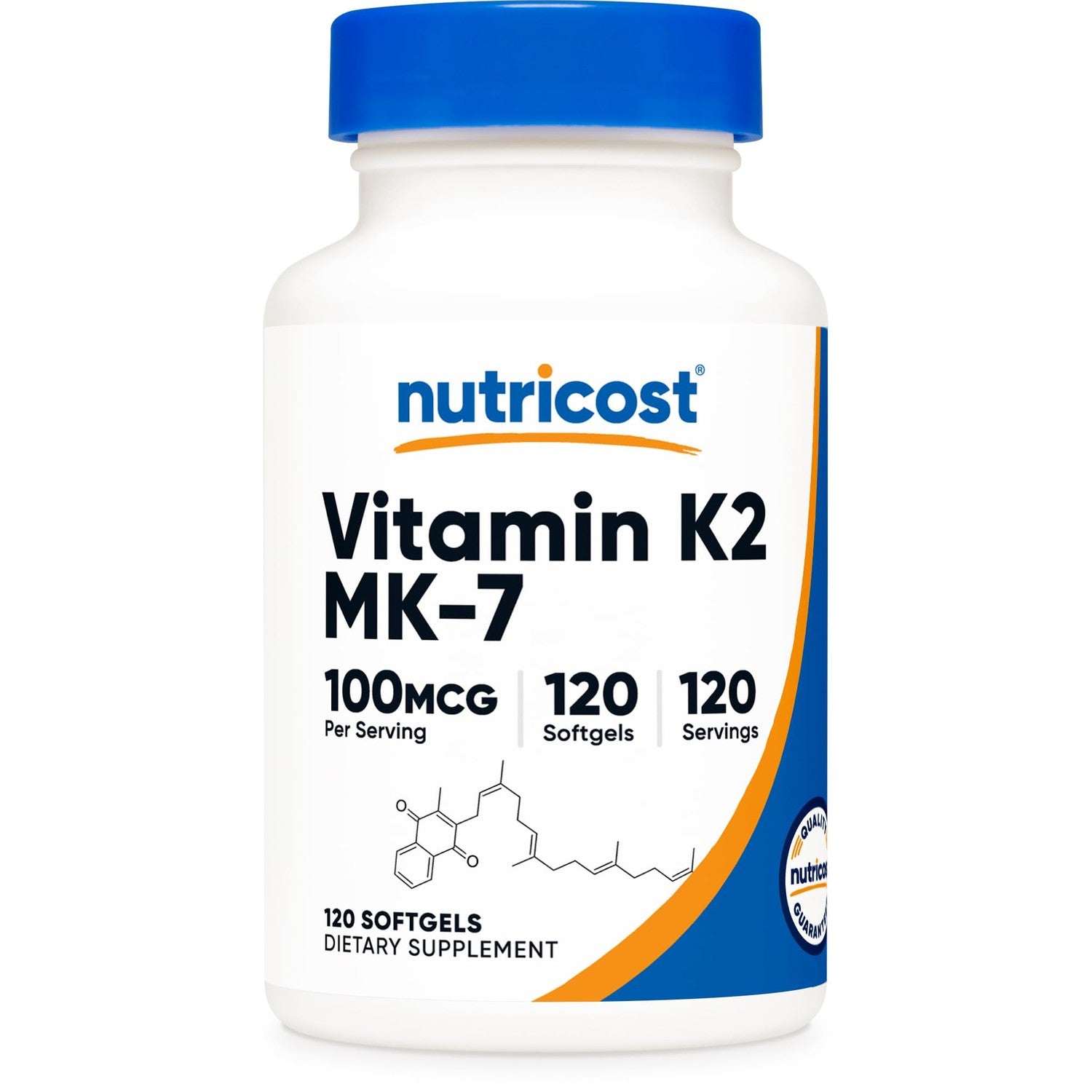 Nutricost Vitamin K2 MK-7 100 mcg, 240 Softgels, Gluten Free, GMO-Free | MK7