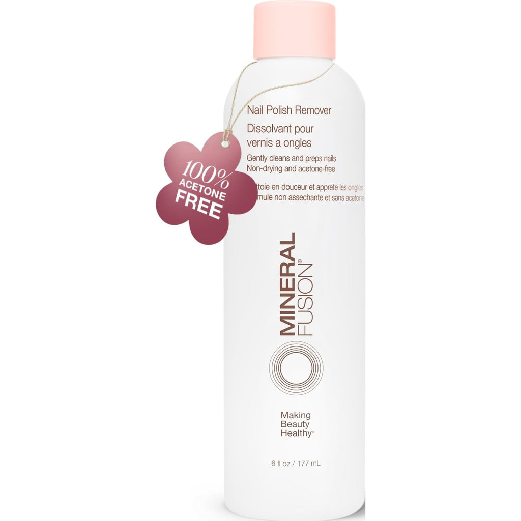 Mineral Fusion Nail Polish Remover, 6 fl oz (Pack of 2) | Acetone-Free Nail Care, Non Drying Liquid Formula