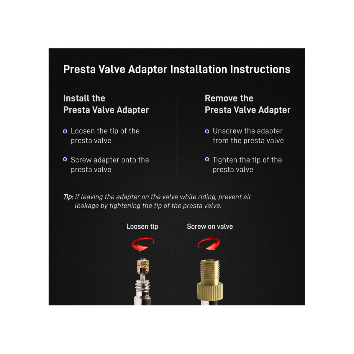 Brass Presta Valve Adapter - Convert Presta to Schrader, 4 Pack