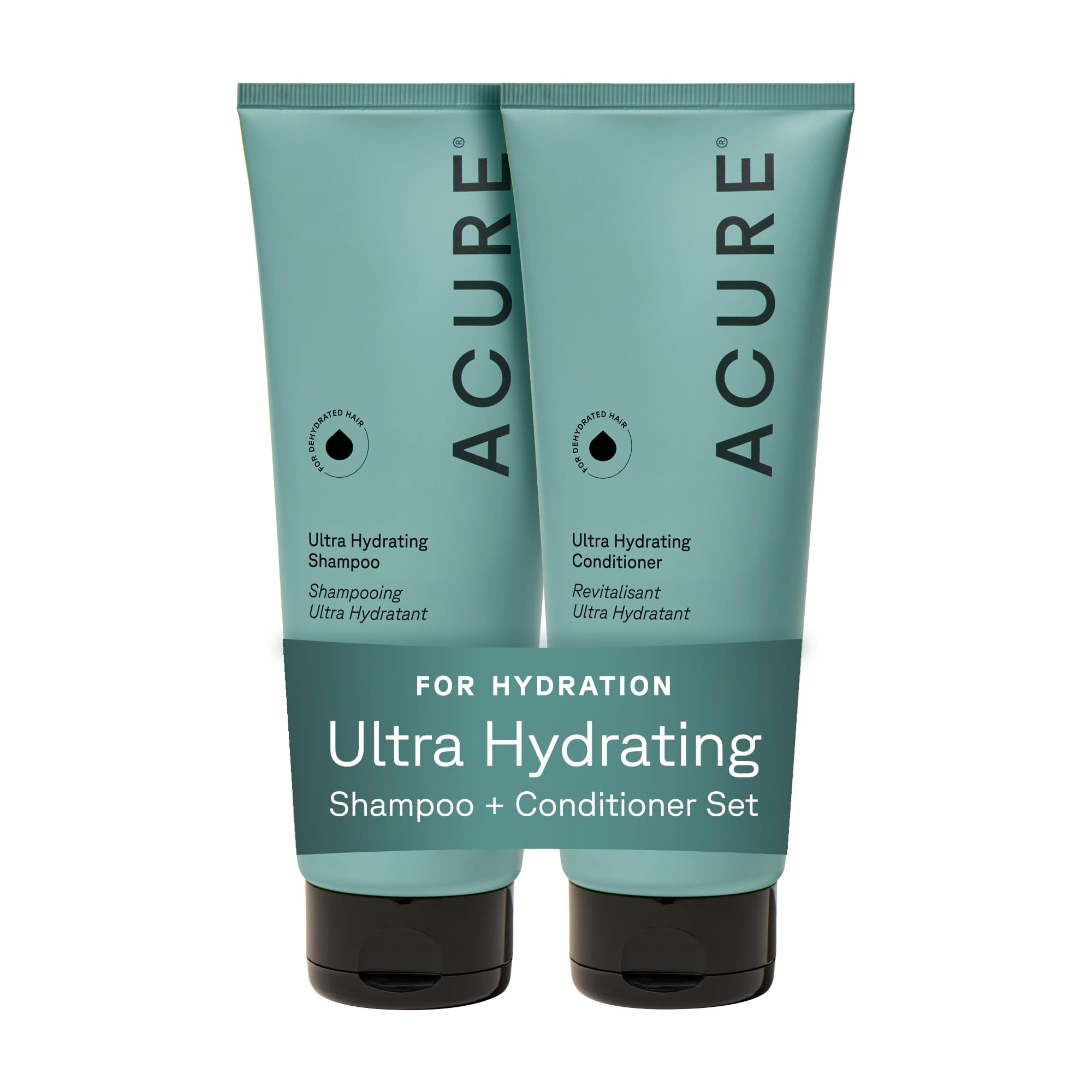 Acure Ultra Hydrating Shampoo and Conditioner Set - 8 fl oz (2 Pack) | Moisturizing Set with Argan Oil for Women & Men with Dry, Damaged, Straight or Curly Hair, 100% Vegan, Paraben & Sulfate Free