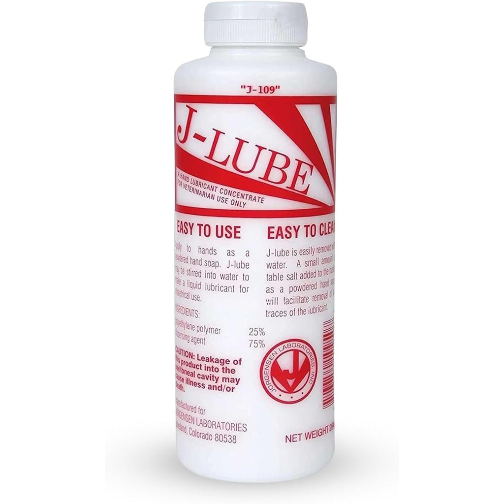 Buy now JorVet J-Lube Powder Lubricant | Easy-Mix Formula, Non-Irritating & Mess-Free | 10oz Bottle Makes 6-8 Gallons | Trusted for Veterinary & Obstetrical Use | Safe, Smooth & Easy to Clean | Red White at indiglob india