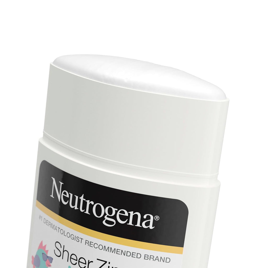 Buy now Neutrogena Sheer Zinc Oxide Kids Mineral Sunscreen Stick, Broad Spectrum SPF 50+ & UVA/UVB Protection & Water Resistant with Residue-Free, No-Mess Application, Oil- & Paraben-Free, 1.5 oz at indiglob india