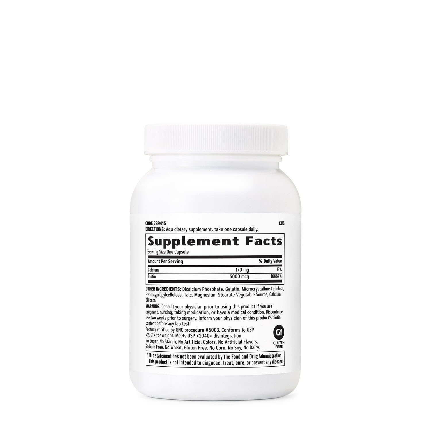Buy now GNC Biotin 5000mcg Supplement, Supports Healthy Hair, Skin and Nails, 120 Servings at indiglob india