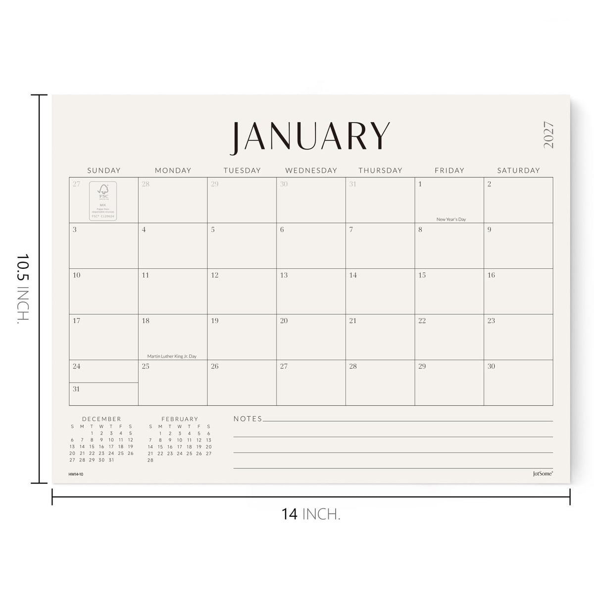 Jotsome Magnetic Calendar for Refrigerator 2026-2027