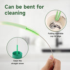 9PCS Reusable Long Colored Straw Cleaner Brush Set 12" Bendable