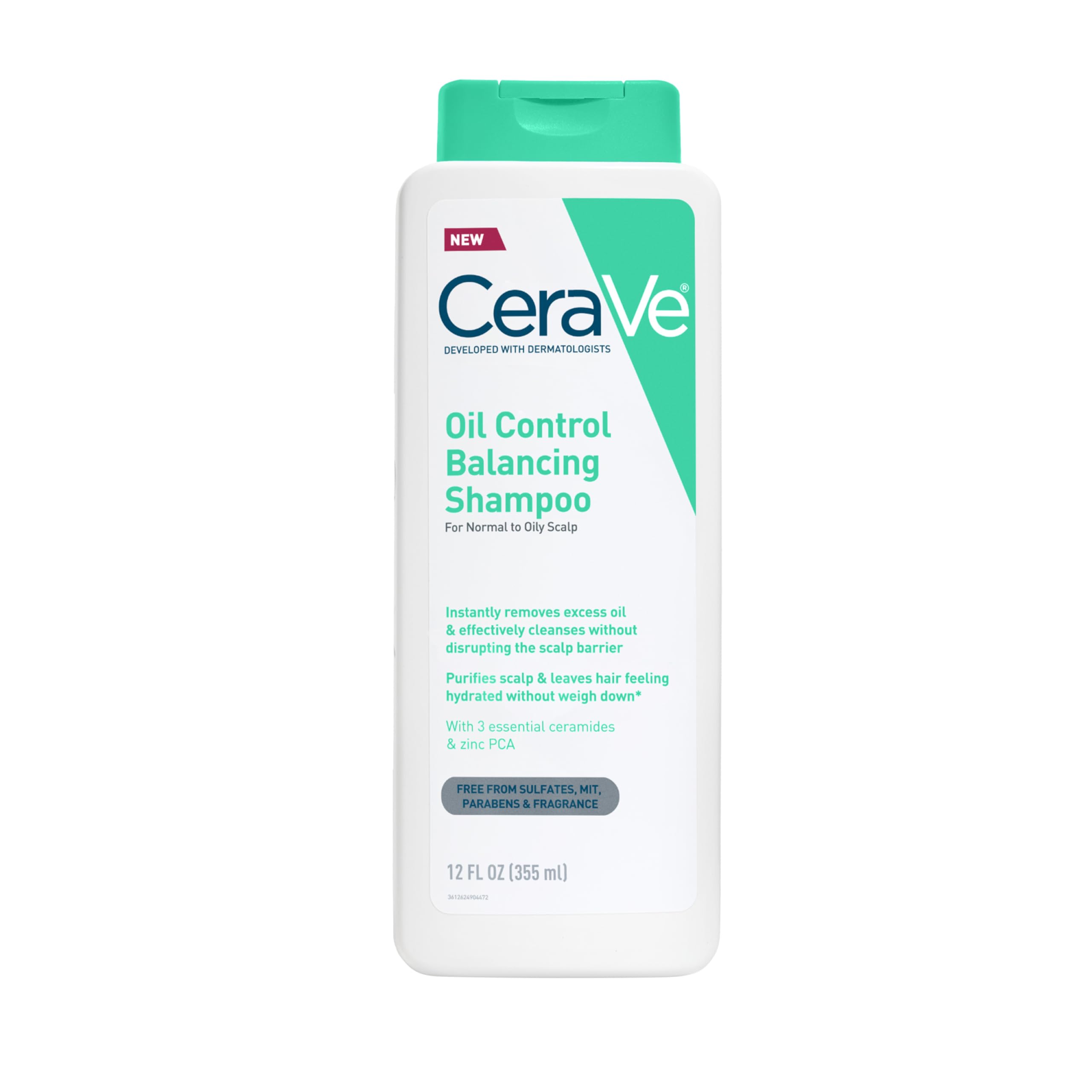 CeraVe Oil Control Shampoo, Clarifying Shampoo with Hyaluronic Acid, 12oz | Sulfate-Free Oily Hair Formula with Ceramides Deeply Purifies To Remove Excess Oil While Delivering Lightweight Hydration