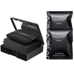 CARSLAN Makeup Blotting Paper with Powder, Keeps Makeup Fresh All Day | Black Magnet Blotting Sheet For Oily & Combination Skin, Compact with Puff & Mirror, 450 Sheets + 8 Refill Adhesive Pads