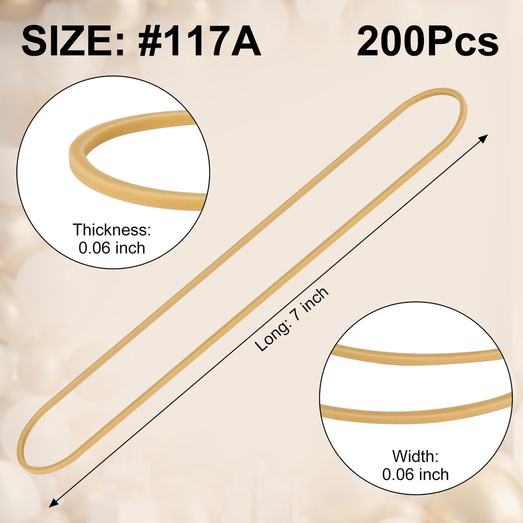 200PCS Rubber Bands, 7" *1/16" Large Rubber Bands for Office Supplies
