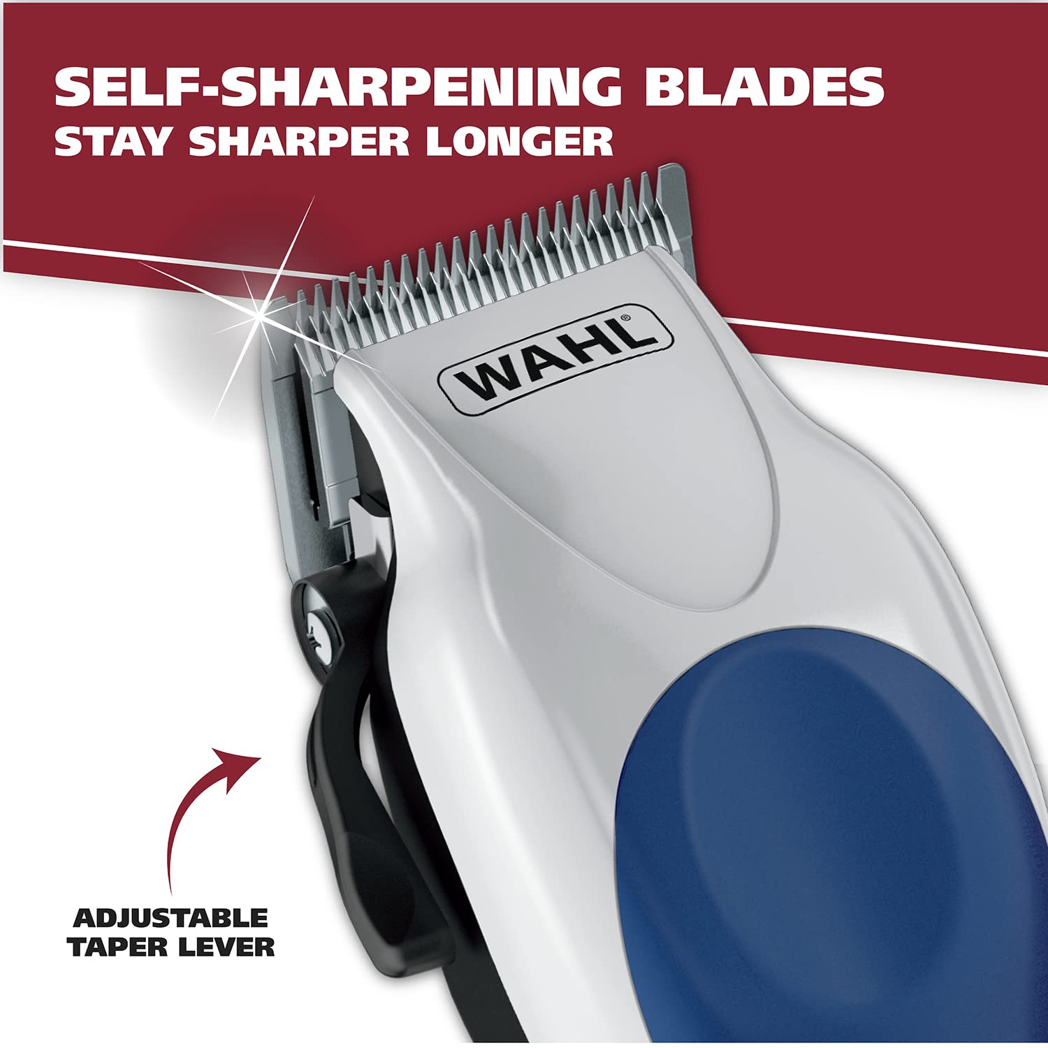 Buy now Wahl Clipper USA Color Pro Complete Haircutting Kit with Easy Color Coded Guide Combs - Corded Clipper for Hair Clipping & Grooming Men, Women, & Children - Model 79300-1001M at indiglob india