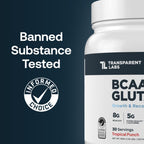 Transparent Labs BCAA Glutamine - 8000 Mg of BCAA Powder with L Glutamine for Post Workout Recovery, Muscle Growth, & Increased Endurance - 30 Servings, Blue Raspberry