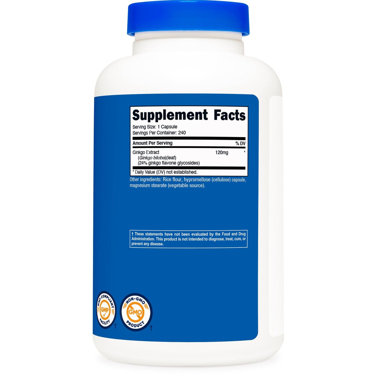 Nutricost Ginkgo Biloba 120mg, 240 Capsules, Extra Strength, Gluten Free | GMO-Free