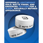 L3 Level 3 Matte Hair Putty for Men and Women, Styling Clay, 5 oz | Texture clay, matte clay finish, flexible medium hold, reworkable styling paste, adds definition and natural texture