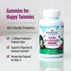 Nordic Naturals Kids Nordic Flora Probiotic Gummies, 1.5B CFU - 60 Count | Supports digestive & immune health. 1.5B CFU probiotics + prebiotic fiber. Non-GMO, Vegan. Berry Punch flavor. 30 Servings