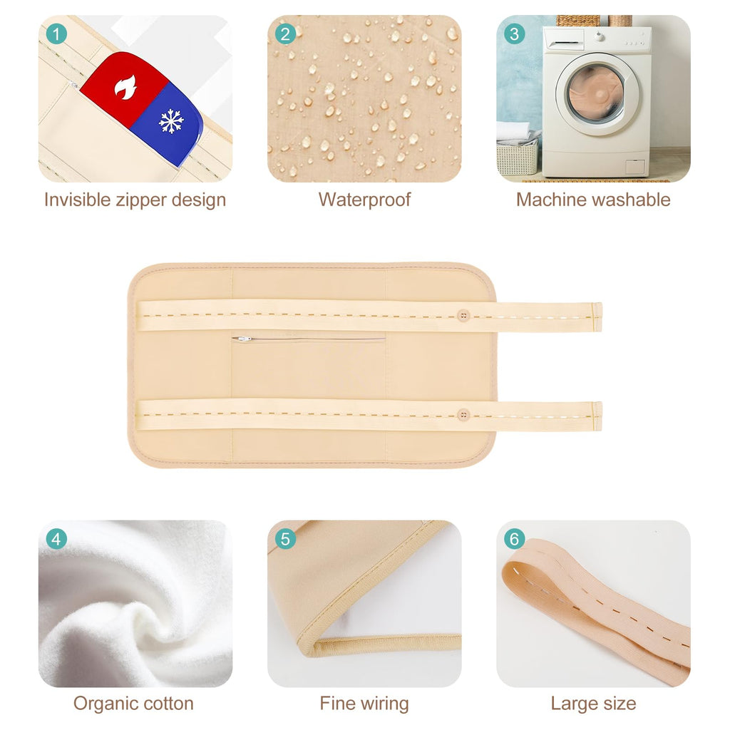 6 Pcs Castor Oil Pack Wrap, Organic Cotton Castor Oil Pack Kit