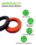 48 Pcs Garden Hose Washers with Self-Locking Tabs, Leak-Proof, Black & Red