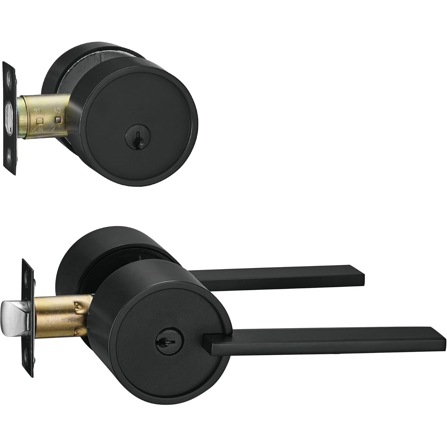Buy now Berlin Modisch Zero Gravity Urban Series Dummy Lever Door Handle Pack of 2 Non-Turning Single Side Pull Only Lever Set [for Closet or French Doors] Heavy Duty – Iron Black Finish Entry & Deadbolt Combo [Keyed Alike] Iron Black at indiglob india