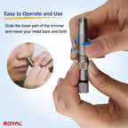 Buy now ROYAL [Made in Korea] Premium Manual Nose Hair Trimmer for Men Silver Bullet, Battery-Free, Stainless Steel Rotary Blade Grooming Tool, Waterproof, Safe & Painless with Patented Mechanism, ET-3 at indiglob india