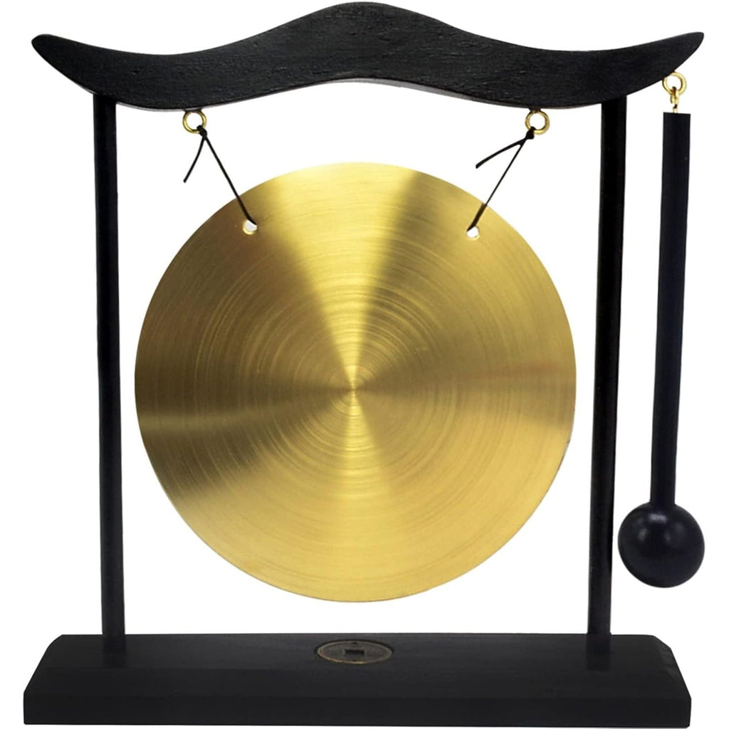 Buy now Feng Shui Brass Gong Desktop Zen Art for Fortune + Free Red String Bracelet H1301 H1301 at indiglob india