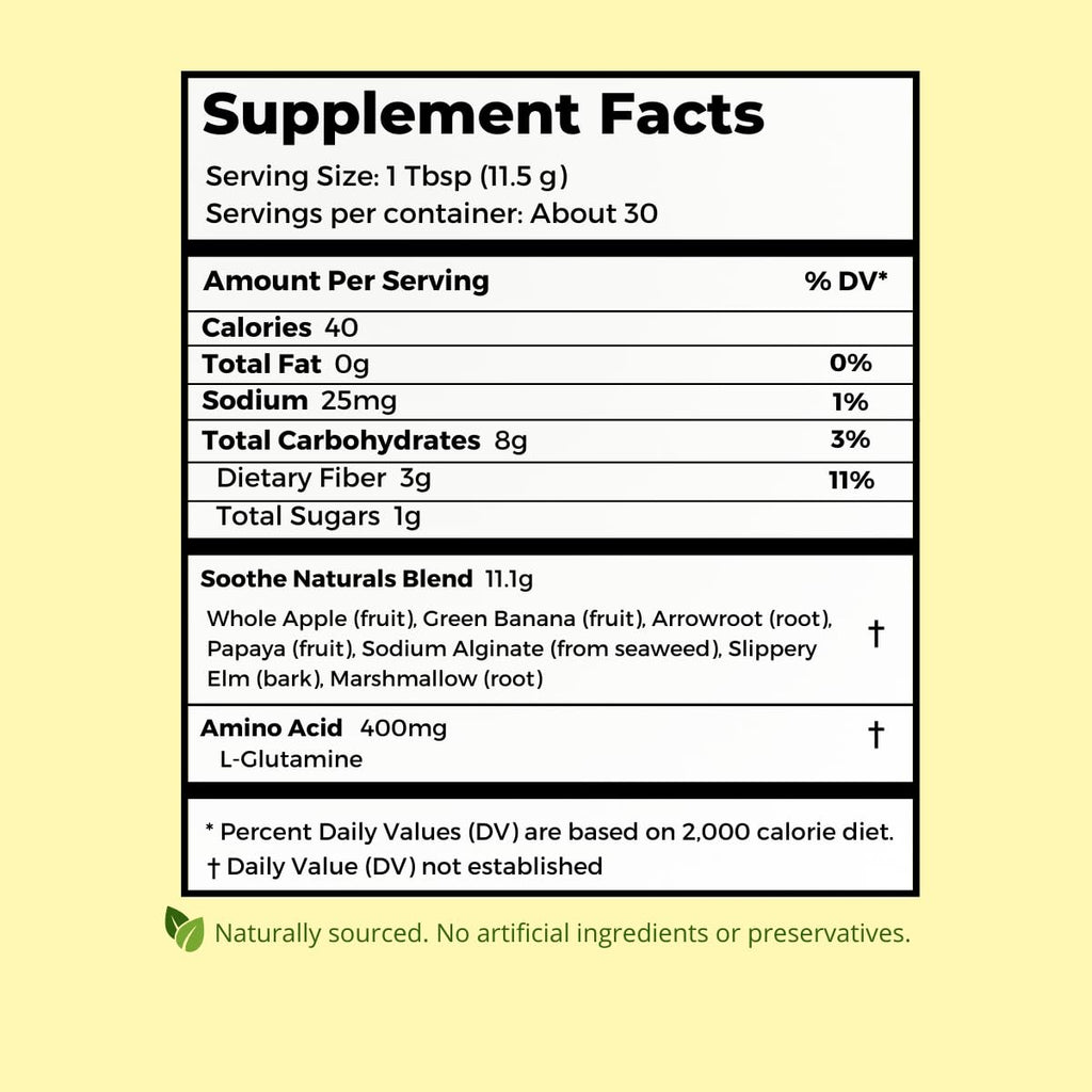 Soothe Naturals Acid Reflux Powder (90 Servings) | Natural Heartburn & Acid Reflux Relief - Alginate and L Glutamine Powder that Supports Gut Bacteria and Nourishes GI Lining