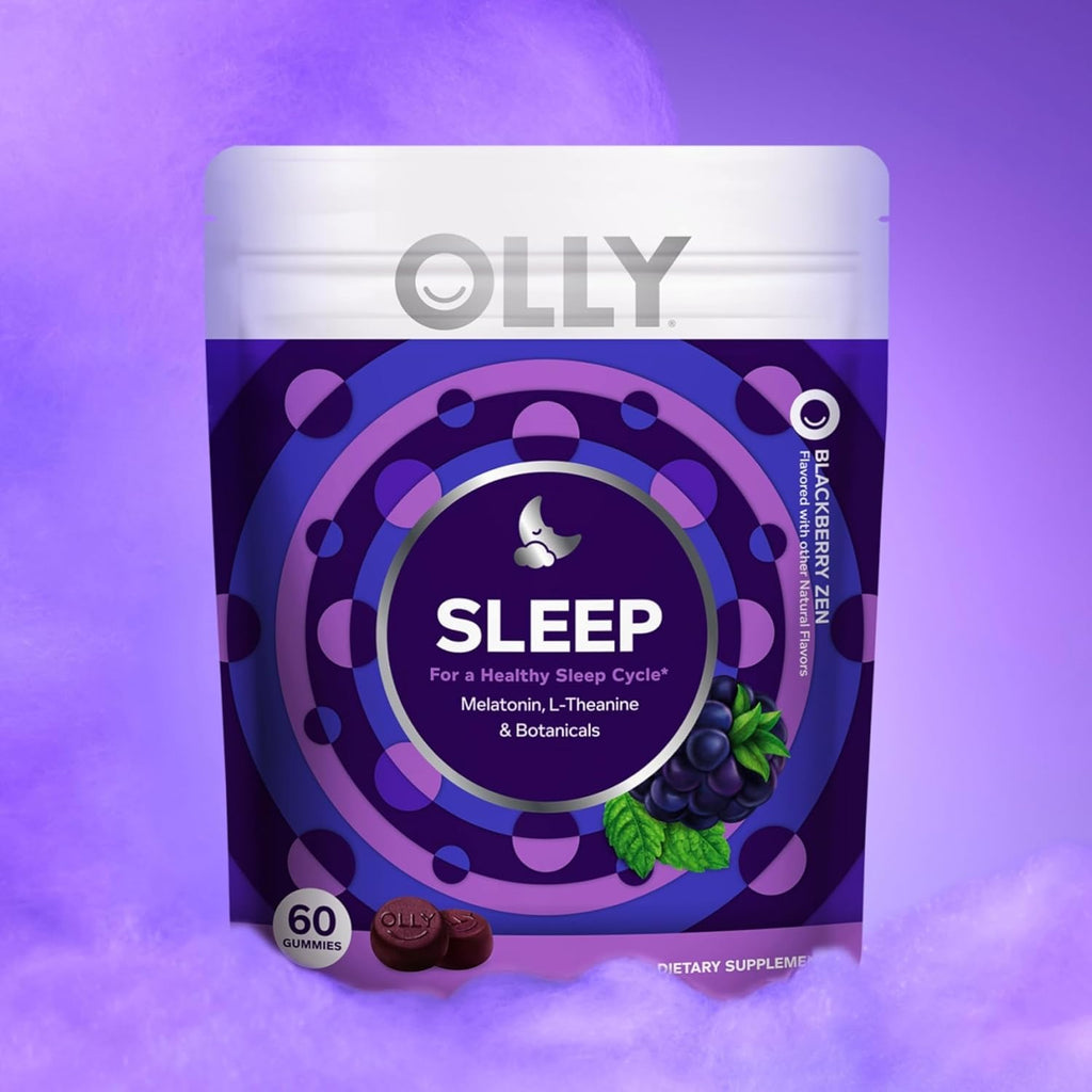 OLLY Sleep Support Gummy Supplement,* 3 mg Melatonin, L-Theanine - 60 Count