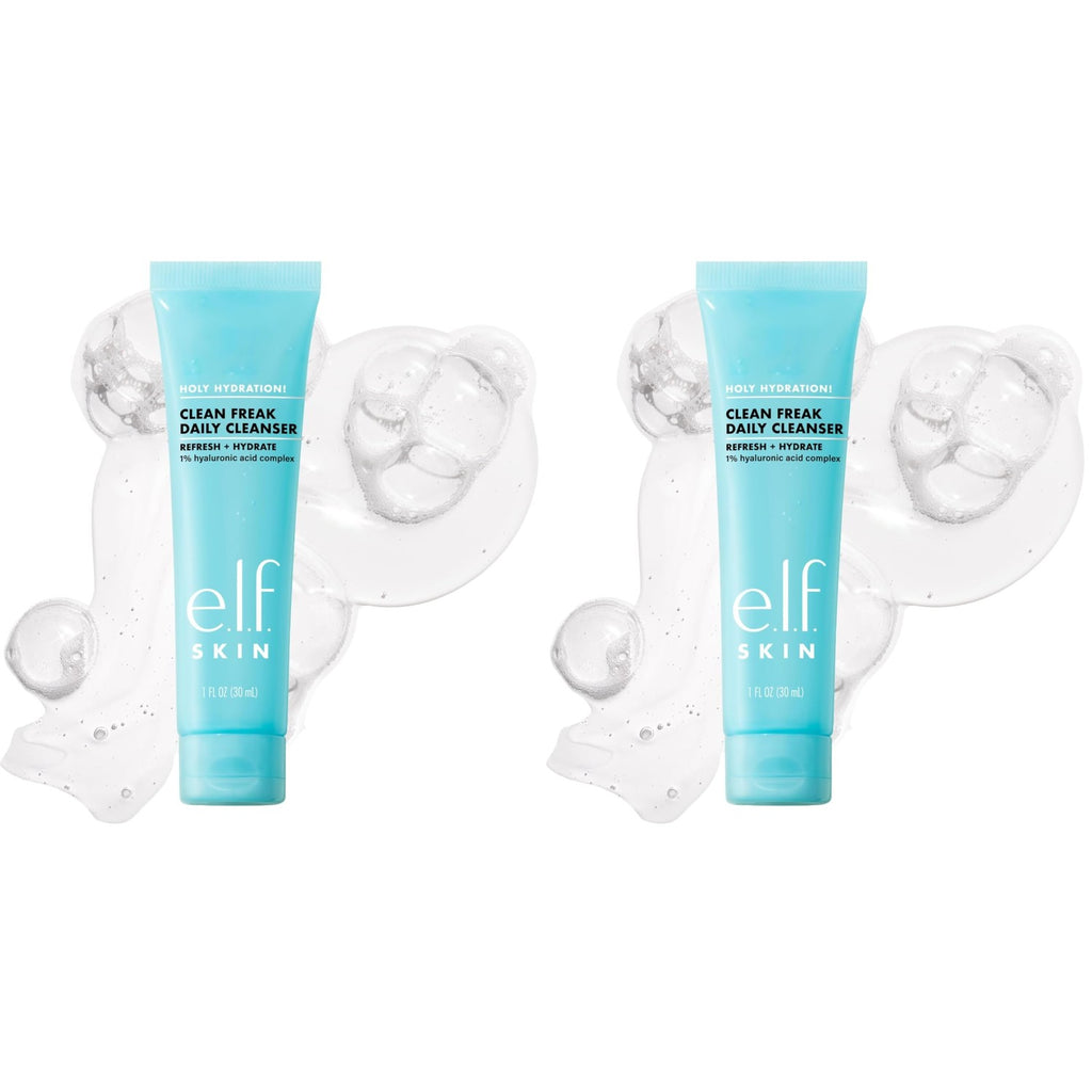 e.l.f. SKIN Holy Hydration! Clean Freak Daily Cleanser, Gentle Hydrating Gel Face Cleanser, Made With Hyaluronic Acid, Vegan & Cruelty-Free, 5.5 fl oz