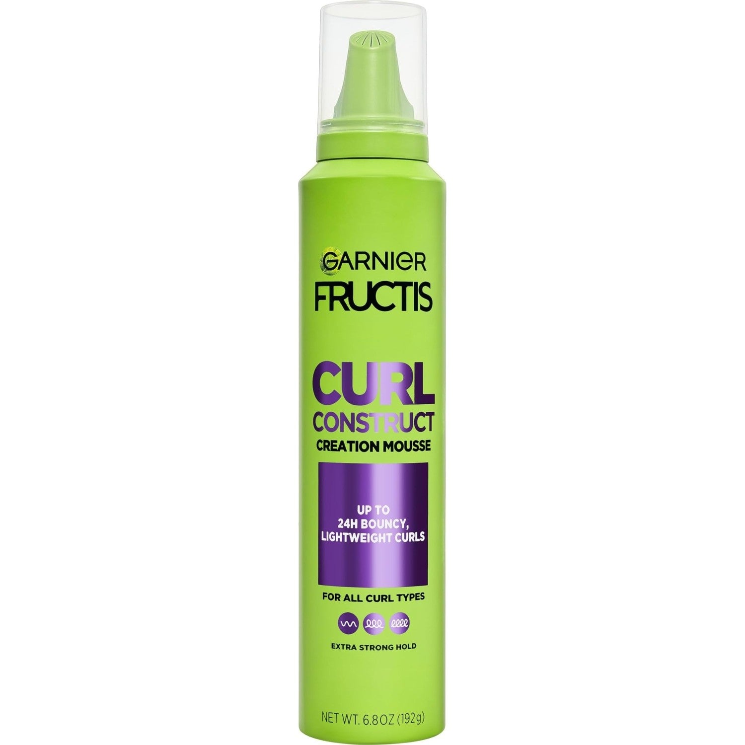 Garnier Fructis Curl Construct Creation Mousse, Curl Activator Provides Frizz Control, Long-Lasting Hold, and No Weigh-Down for Curly, Wavy, and Coily Hair, 6.8 oz (Packaging May Vary)