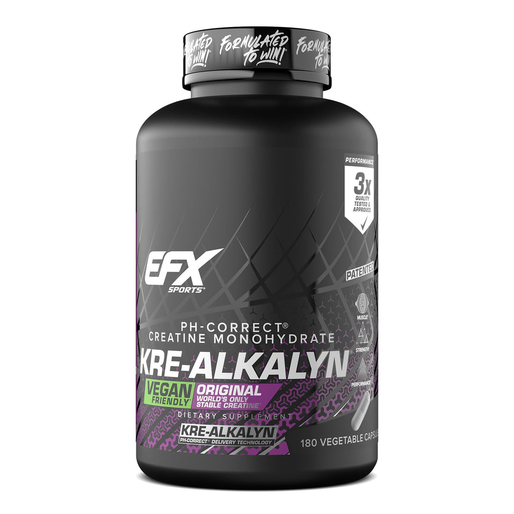 EFX Sports Kre-Alkalyn EFX | pH Correct Creatine Monohydrate Pill Supplement | Strength, Muscle Growth & Performance | 120 Servings, 240 Capsules