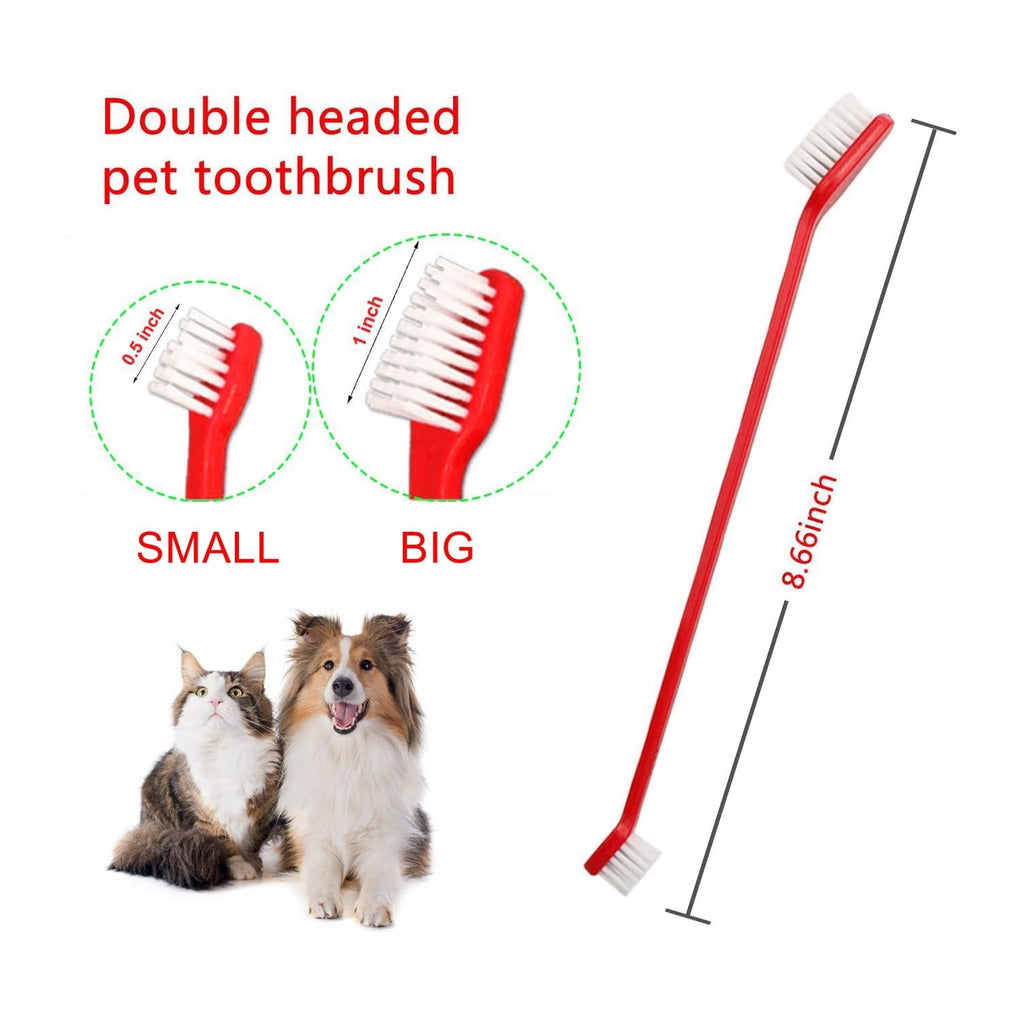 Dog Toothbrush Set of 8 – Dual Headed Dental Hygiene Brushes for Small to Large Dogs, Easy Teeth Cleaning & Dental Care,Dog Tooth Brushes for Small to Large Dogs, Cats, and Most Pets