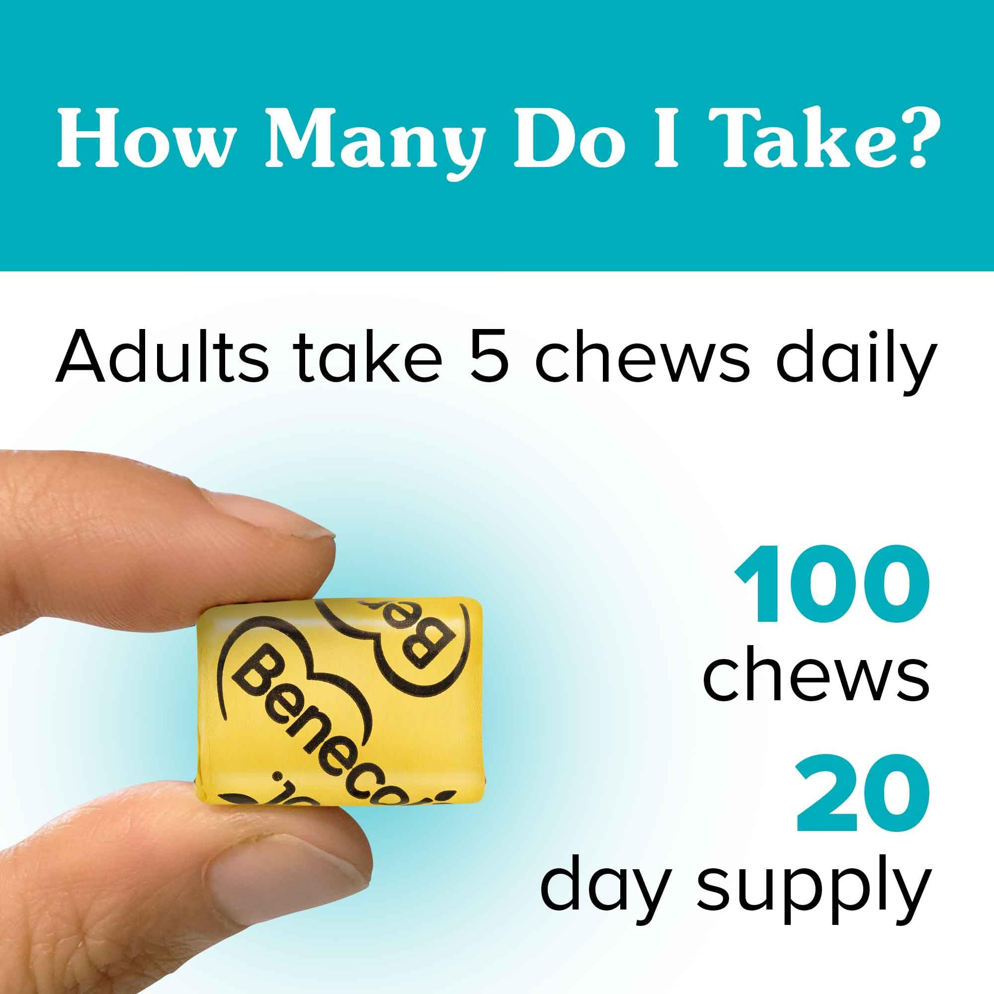 Benecol® Soft Chews – New Easy Bite Chew – with Plant Stanols Clinically Proven to Help Lower Cholesterol – Chocolate Flavor – 100 Count Pouch