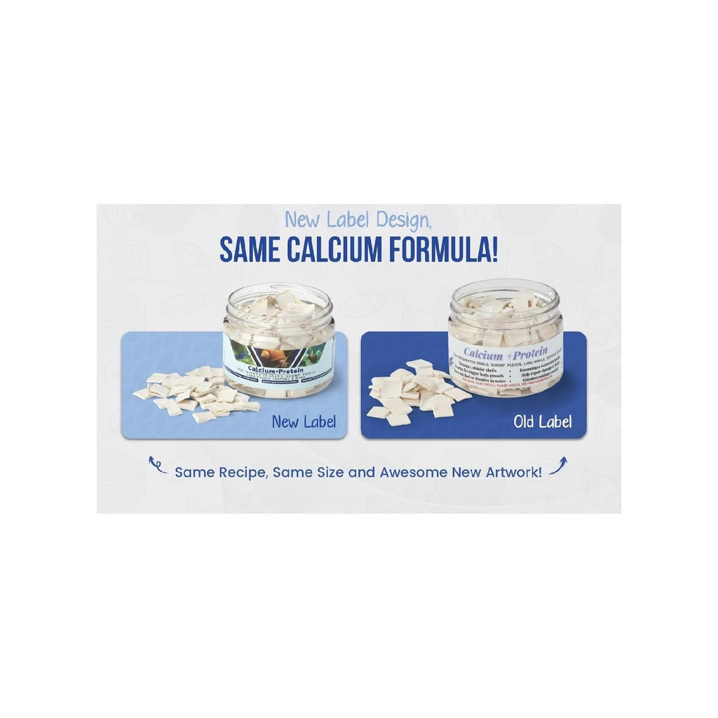 Calcium + Protein, for Strong Shells, Healthy Molts, 100% Natural, Does Not Dissolve in Water, Fast Sinking for Aquatic Shrimp, Snails, Plecos and More! Biologist Made in USA