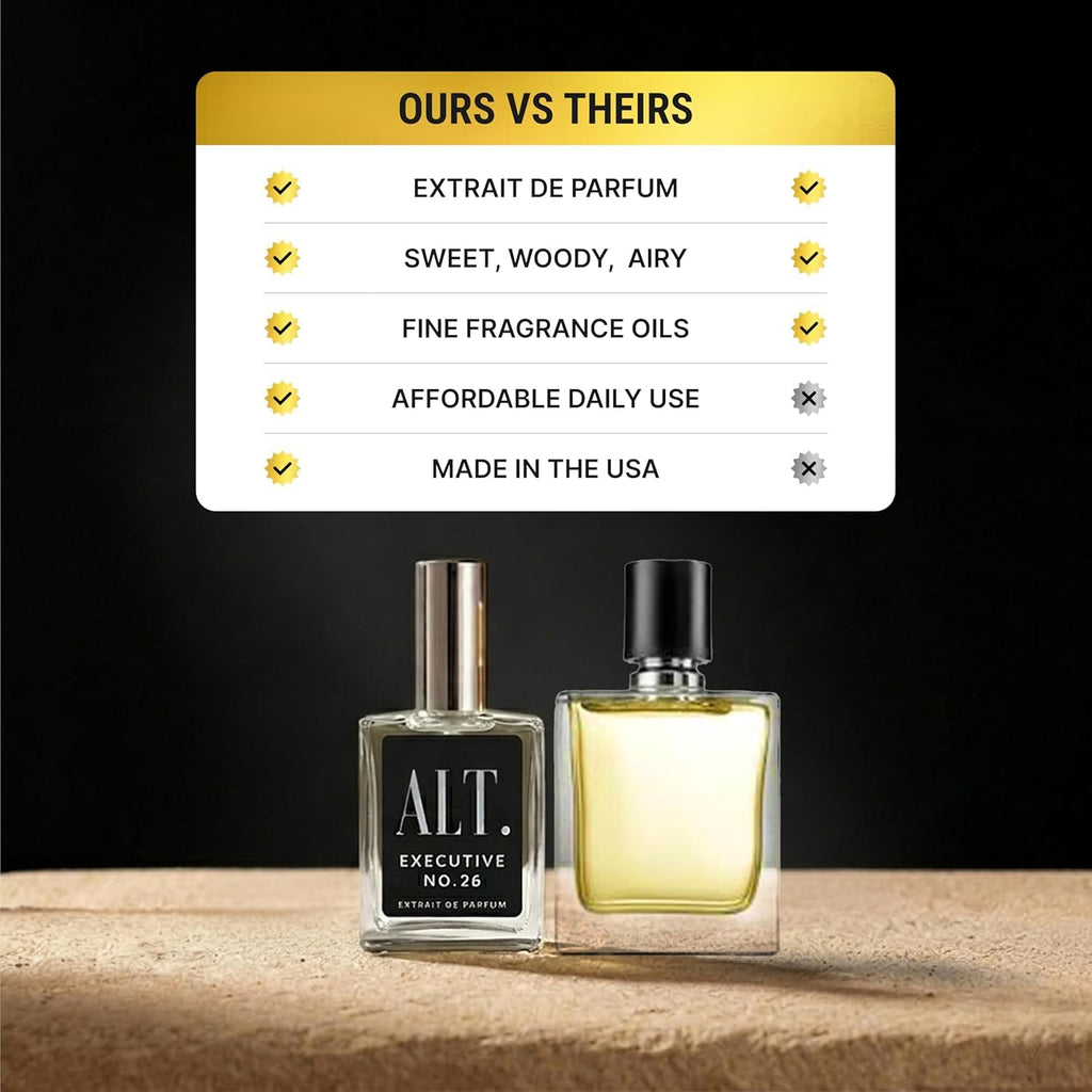 ALT. FRAGRANCES Executive No. 26 - Inspired by Avntus, Perfume for Men, Extrait de Parfum, Long Lasting Woody Fruity Perfume for Men with Bergamot, Pineapple & Oakmoss, 60ml