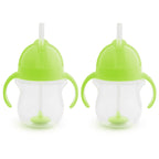 Buy now Munchkin Any Angle Sippy Cup for Toddlers, Spill Proof Weighted Straw Cup with Transition Handles for Babies 6 Months and Up, 7 Ounce, Blue at indiglob india