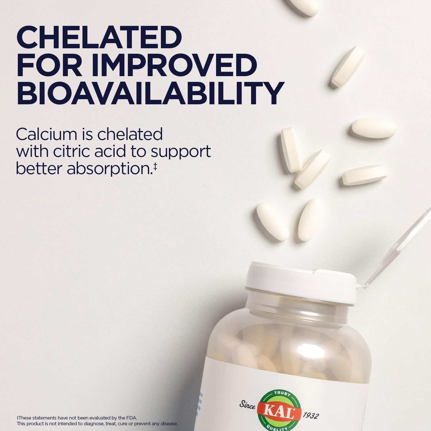 Buy now KAL Calcium Citrate 1000mg, Calcium Supplements for Women and Men, Bone Health, Teeth, Nervous, Muscular & Cardiovascular System Support, Gluten Free and Lab Verified, 60 Servings, 180 Tablets at indiglob india