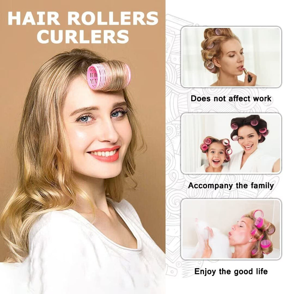 Buy now Self grip hair roller set,Hair roller set 18 pcs,Hair rollers with hair roller clips and comb,Salon hairdressing curlers,DIY Hair Styles, Sungenol 3 Sizes Hair Rollers in 1 setâ€¦ at indiglob india
