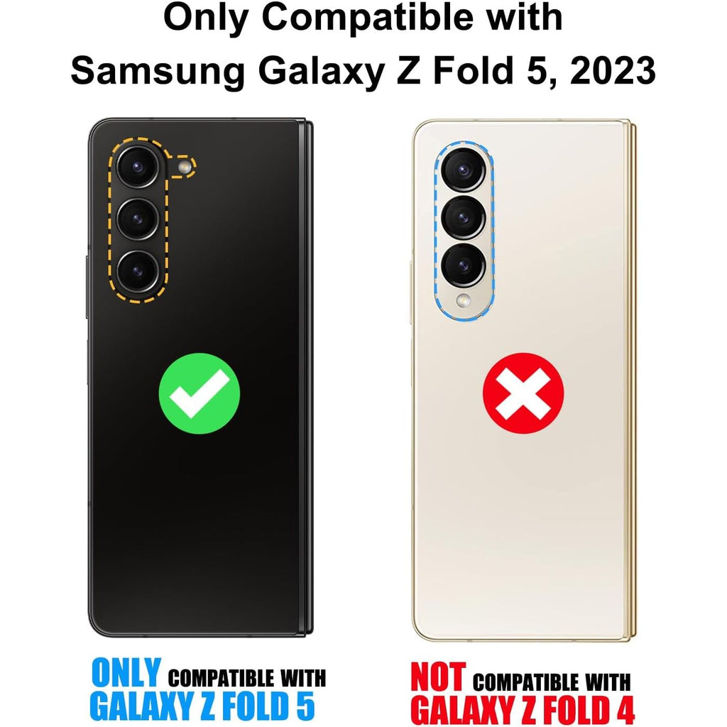 Buy now for Samsung Galaxy Z Fold 5 Case with Screen Protector & Hinge Protection, Slim Fit Shockproof Lightweight Durable Hard PC Cover Phone Case for Samsung Galaxy Z Fold 5 5G 2023, Black at indiglob india