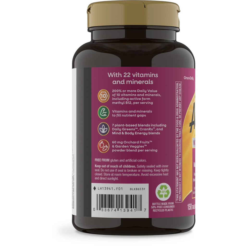 Nature's Way Alive! Women's 50 Plus Ultra Potency Multivitamin, 150 ct | Complete and High Potency Formula with Vitamin D3, C, E, and Methylated B12; Supports Heart, Brain, and Bone Health*.