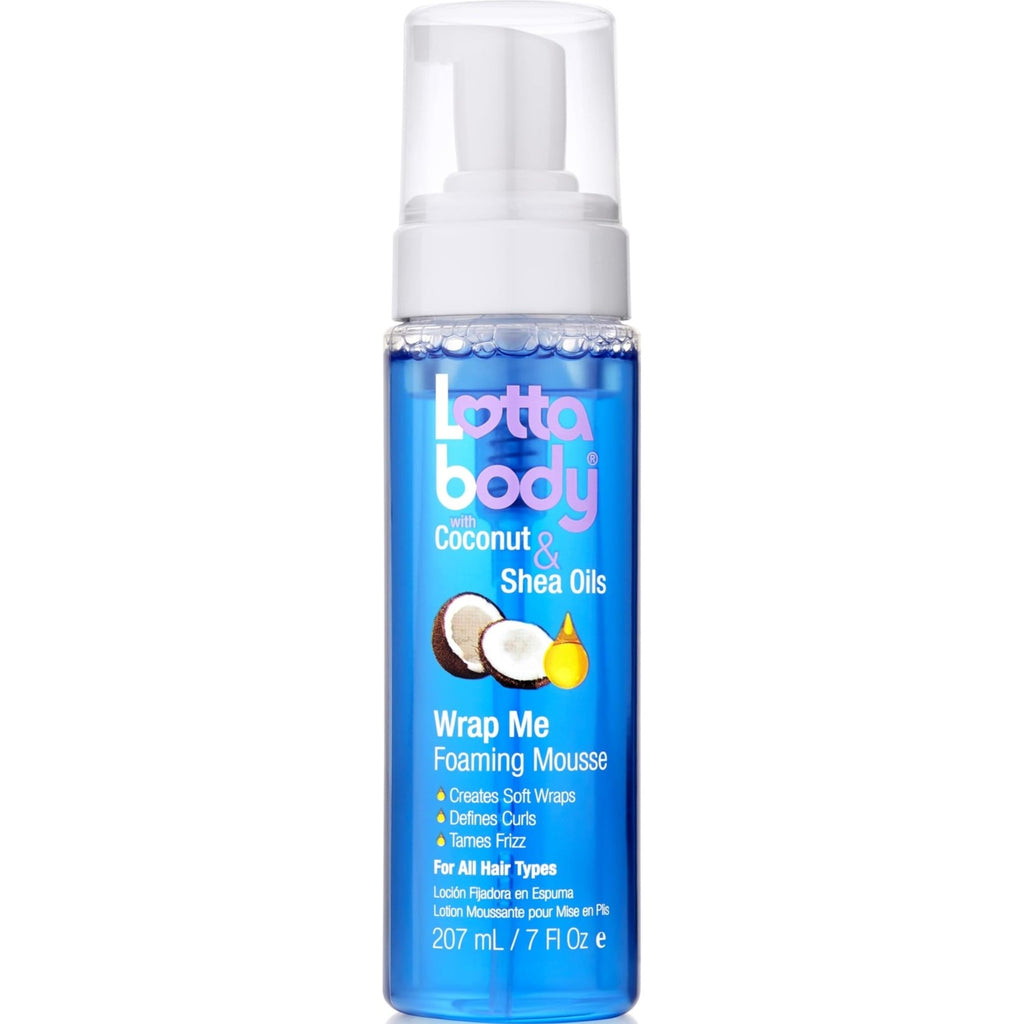 Lottabody Wrap Me Foaming Mousse with Coconut & Shea Oils, Lightweight Moisture-Rich Curl-Defining & Frizz-Control Styling Mousse for Natural Curly, Coily & Relaxed Hair, 7 oz