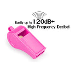 Loud Sports Whistle with Lanyard – High-Pitched Pink Plastic Whistles for Coaches, Outdoor Safety, Dog Training, Party Favors