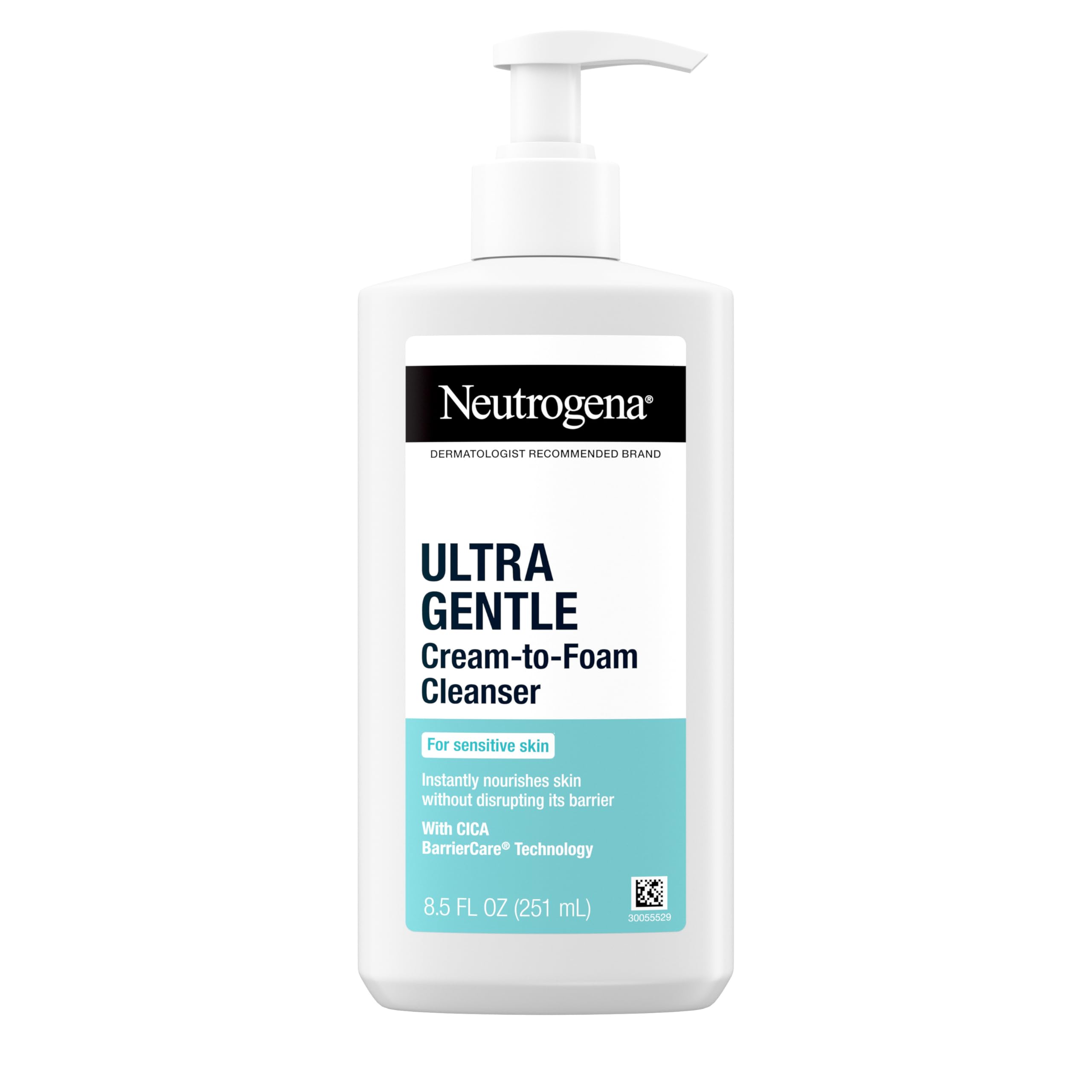 Buy now Neutrogena Ultra Gentle Cream to Foaming Face Wash for Sensitive Skin, Fragrance-Free Gentle Facial Cleanser, Hypoallergenic Skin Care, Non-Comedogenic Makeup Remover, 8.5 oz at indiglob india
