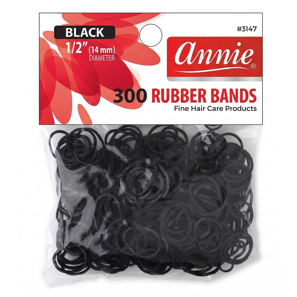ANNIE 1000 Black Mini Rubber Bands – 1/2″ Durable Elastic Hair & Braiding Bands (Secure, Stretchy, Strong)