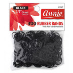 ANNIE 1000 Black Mini Rubber Bands – 1/2″ Durable Elastic Hair & Braiding Bands (Secure, Stretchy, Strong)