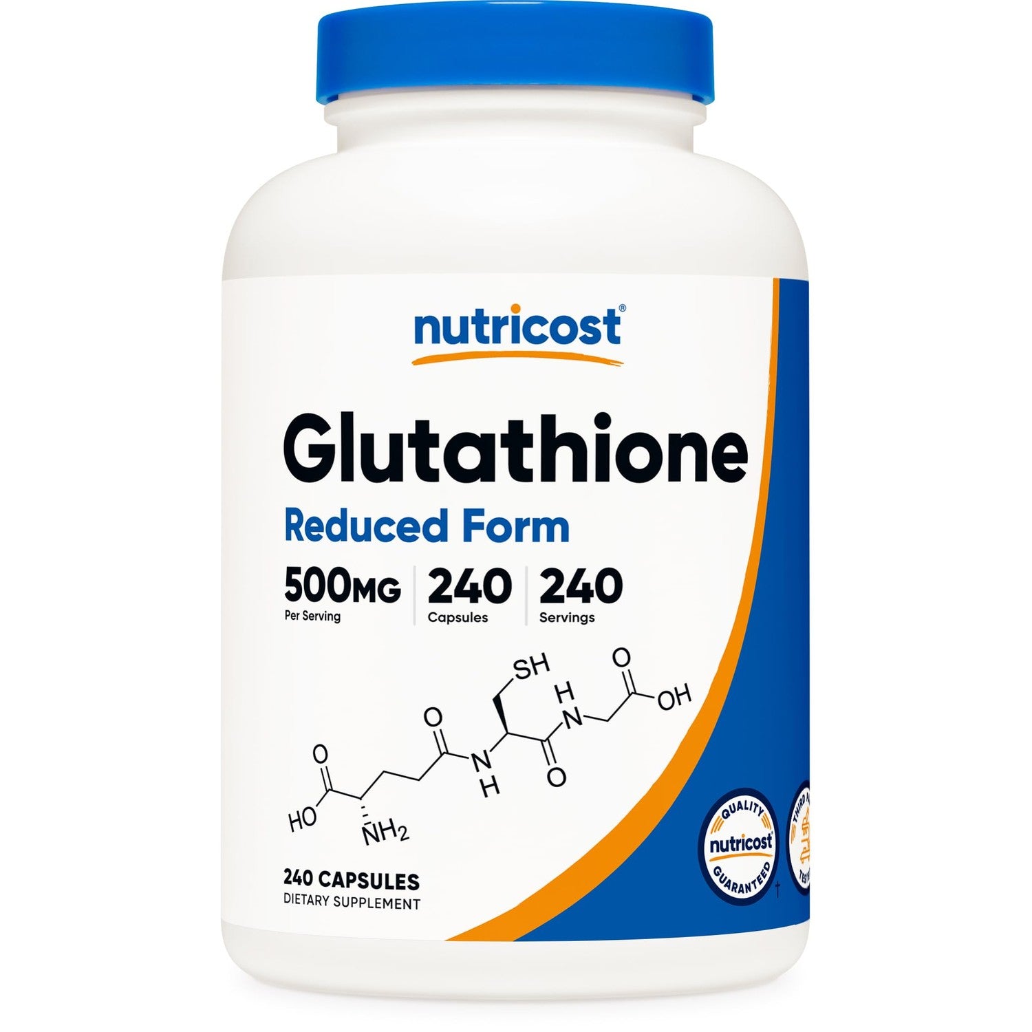 Nutricost Glutathione Capsules 500mg, 240 Capsules - Gluten Free, GMO Free