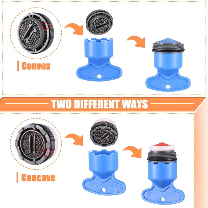 Buy now BBTO 12 Pieces Faucet Aerator Replacement for Sink and 5 Pieces Faucet Aerator Key Wrenches Removal Tool M 16.5 mm 18.5 mm 21.5 mm 24 mm High Low Flow Restrictor for Bathroom Kitchen at indiglob india