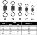 Siasky Fishing Swivels, 200pcs Barrel Swivels Fishing Stainless Steel Swivel Fishing for Saltwater Freshwater Fishing