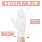 36 Pcs White Cotton Gloves for Dry Hands Sleeping, Men&Women Soft Sleep Gloves for Eczema and Moisturizing Overnight, Stretchable SPA Glove Costume for Coin Jewelry Inspection, Art handling, Halloween