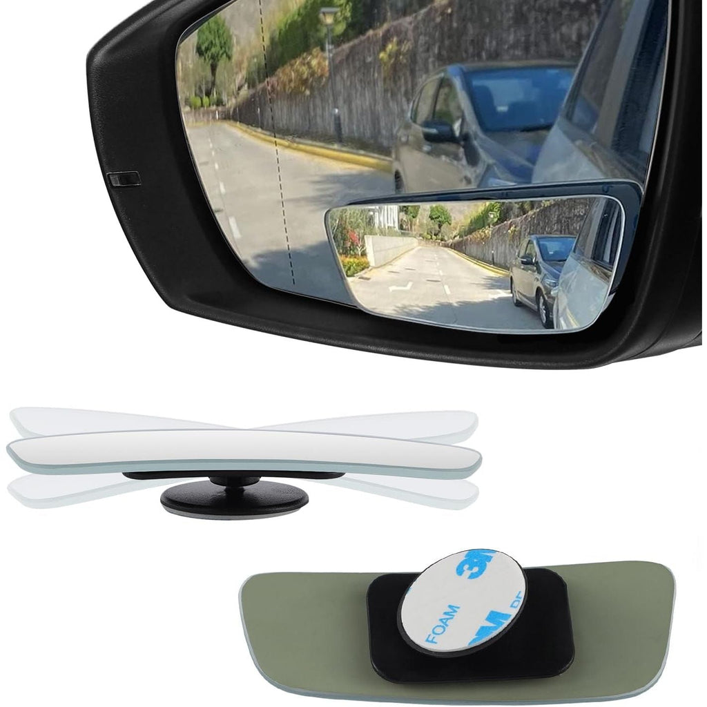 Buy now LivTee Blind Spot Mirror, Rectangular Shaped HD Glass Frameless Convex Rear View Mirror with wide angle Adjustable Stick for Cars SUV and Trucks, Pack of 2 Frameless at indiglob india