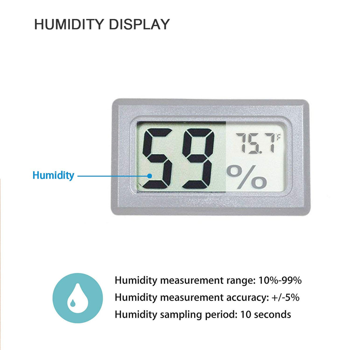 4-Pack Mini Indoor Temperature Humidity Meters Digital Gauge