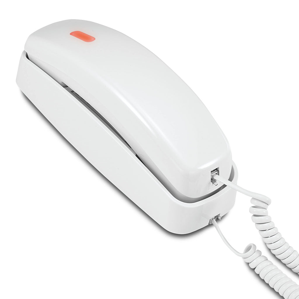 AT&T Trimline Corded Phone, No AC Power Needed, Extra Large Buttons, Visual Ringer, Lighted Keypad, 10-Number Speed Dial, Wall Mountable, White | 213